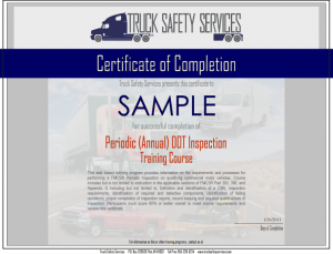 DOT Annual Inspection Training Online